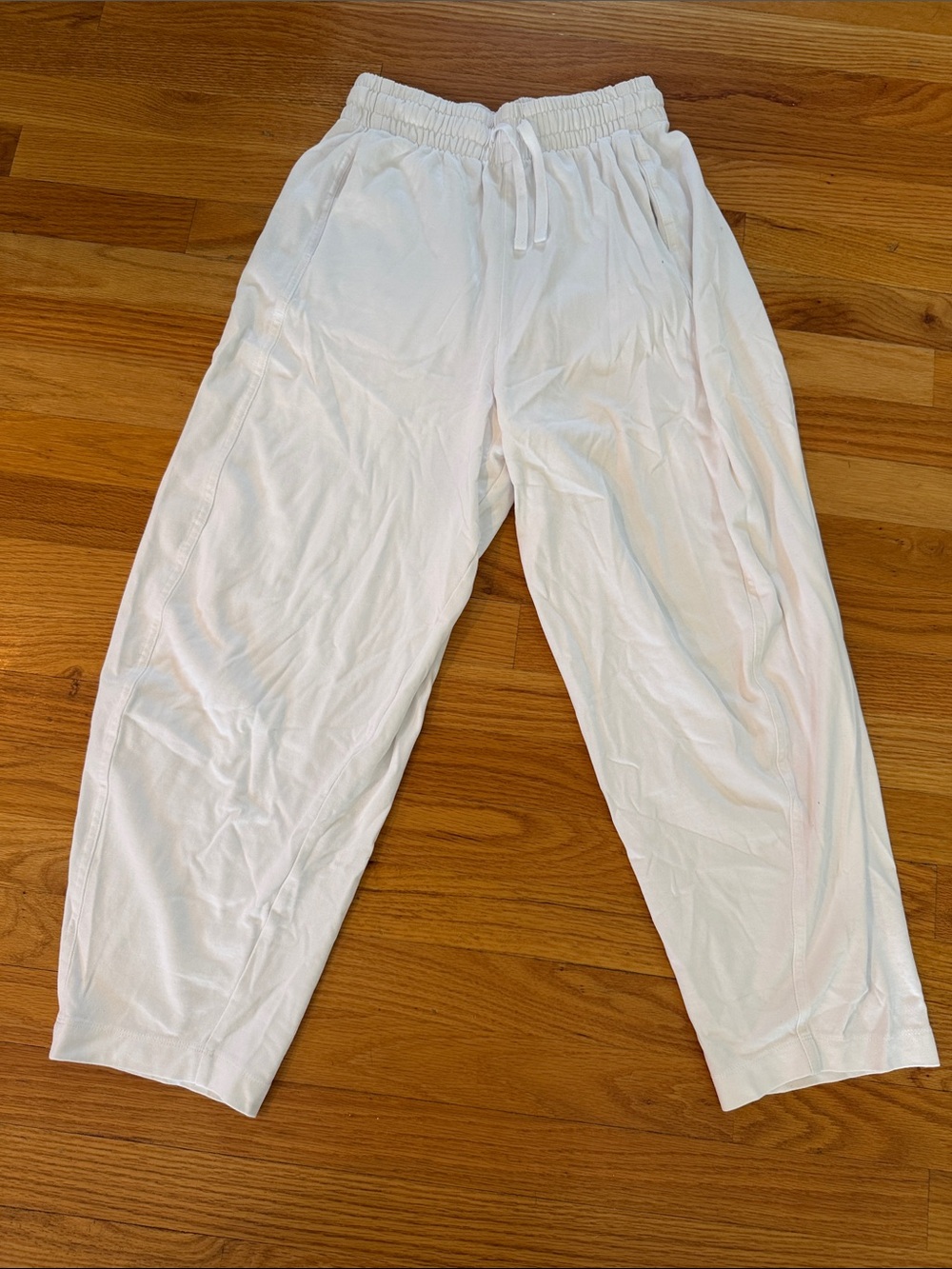 Zara White Women's Relaxed Drawstring Pants